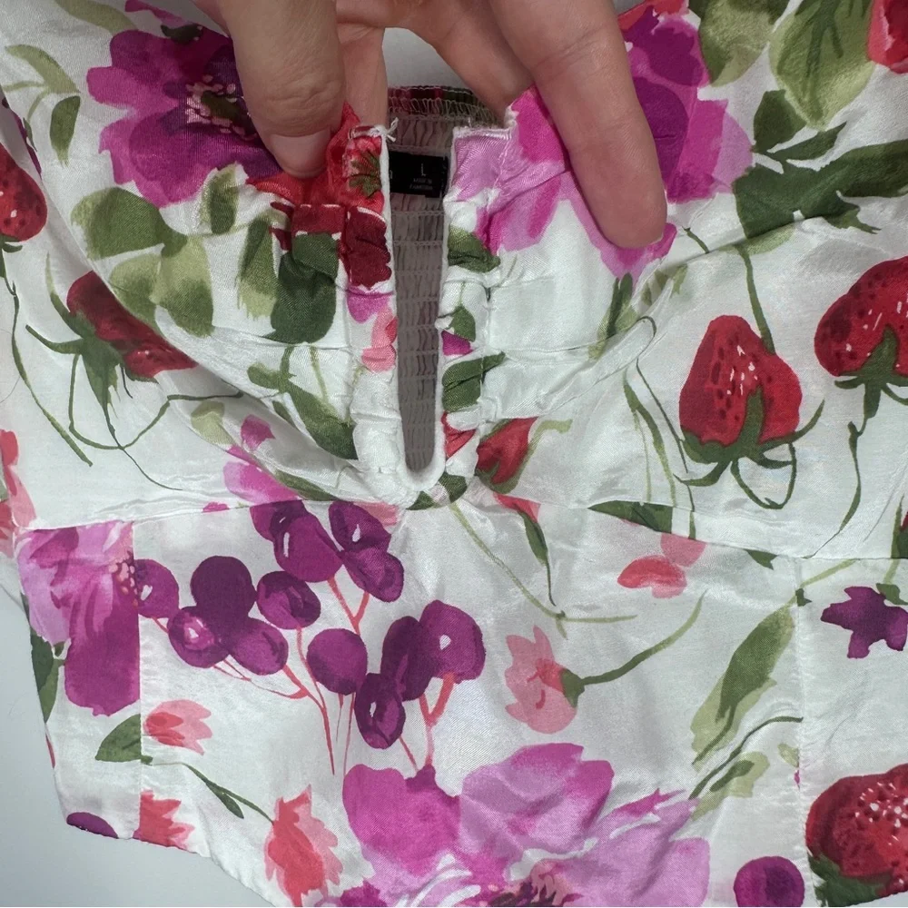 Abercrombie 2 Piece Set Floral Puff Sleeve Top Ruffle Skirt Size Large